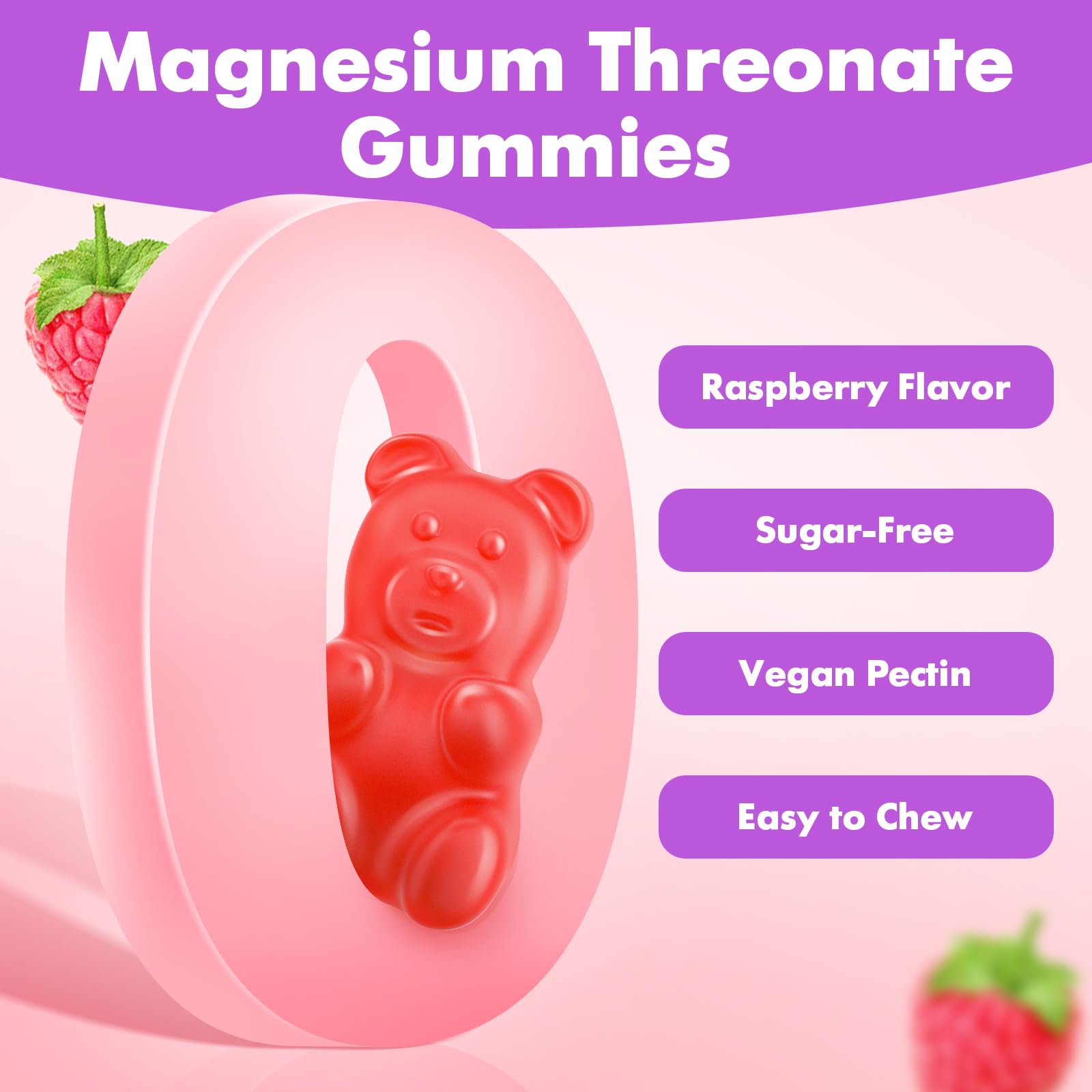 VCCHUYH Magnesium Threonate Gummies Vegan and gluten-free option.