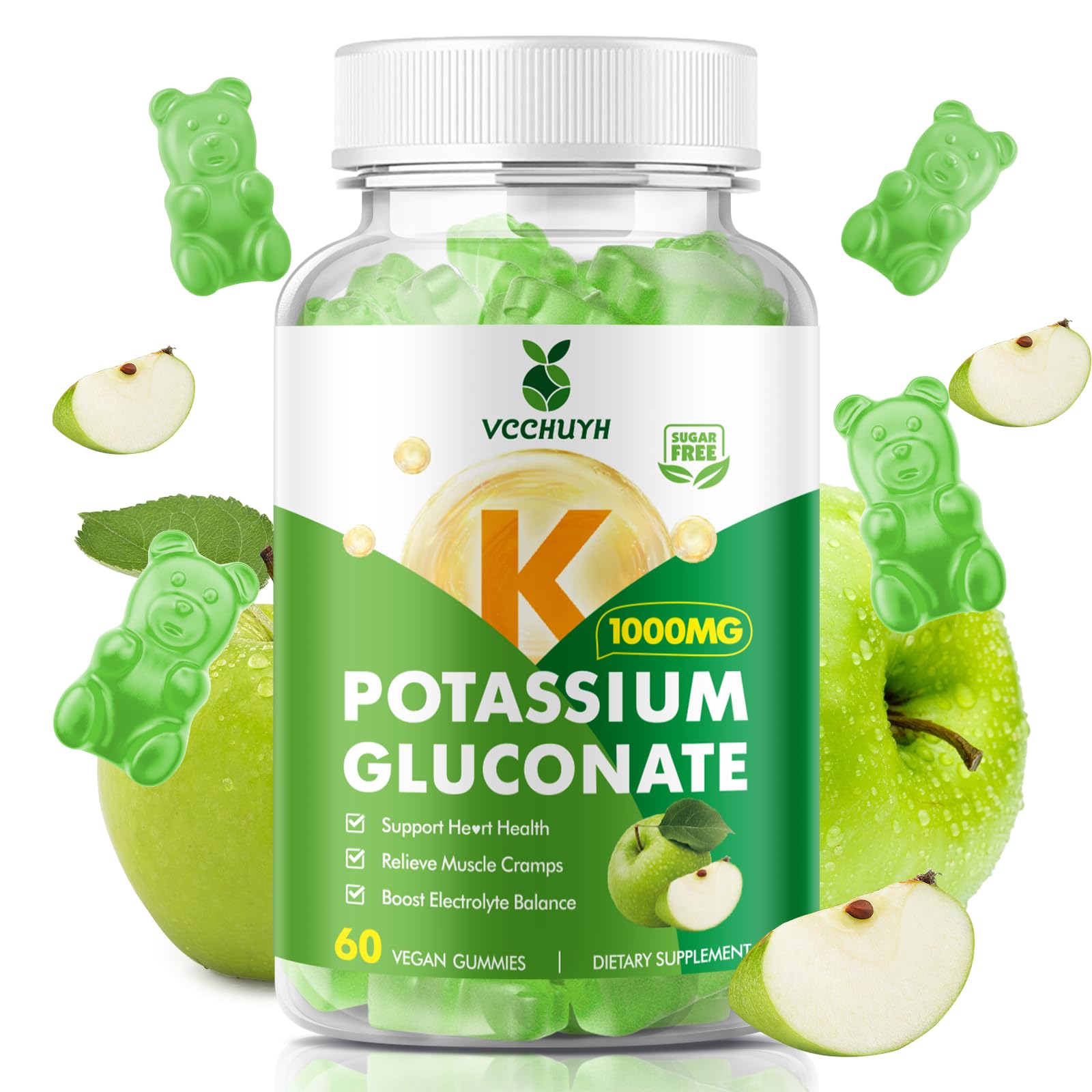 VCCHUYH Potassium Gummies bottle front showing high-dose electrolyte support