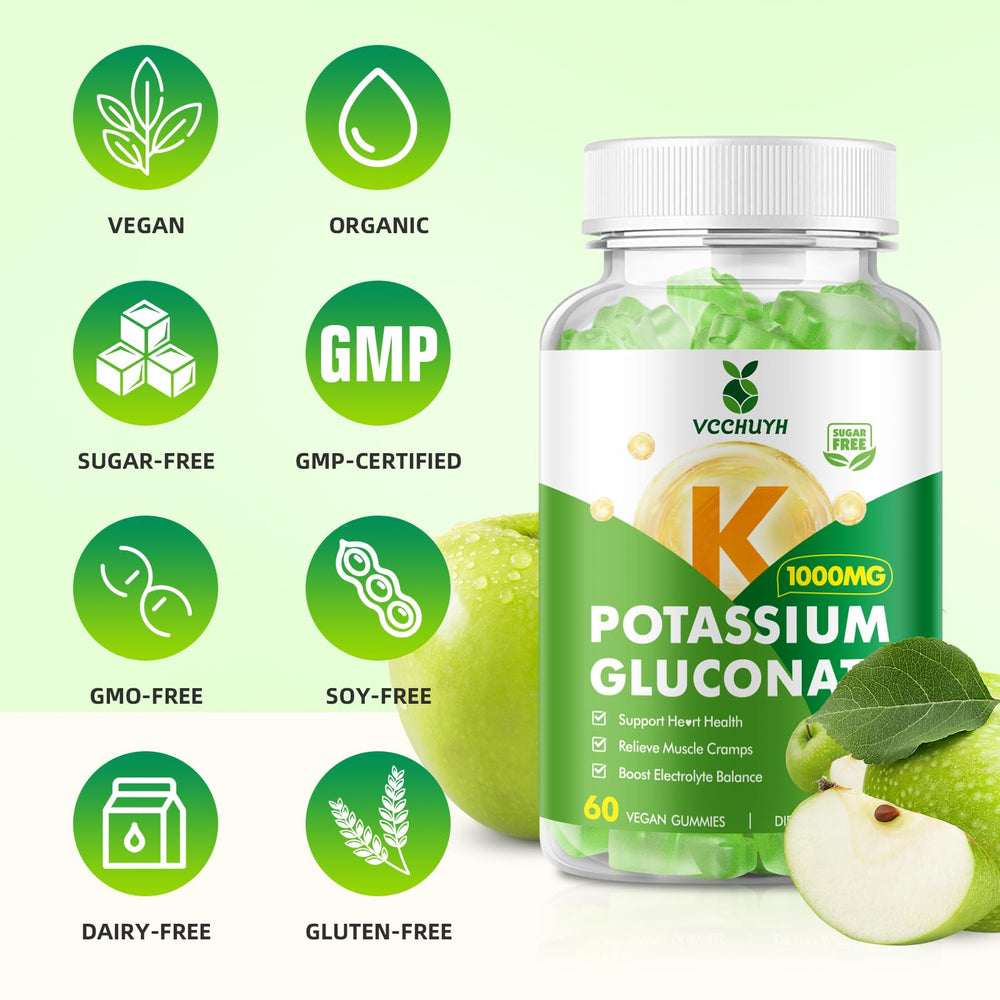 VCCHUYH Potassium Gummies easy-to-chew for adults and kids' daily electrolyte support