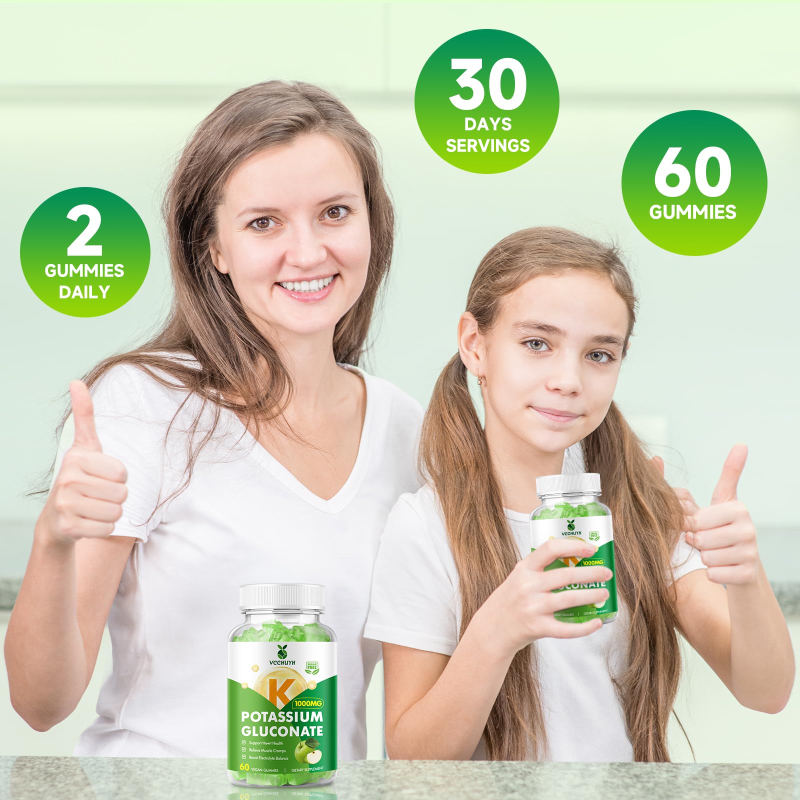 VCCHUYH Potassium Gummies bottle seal and third-party testing for purity