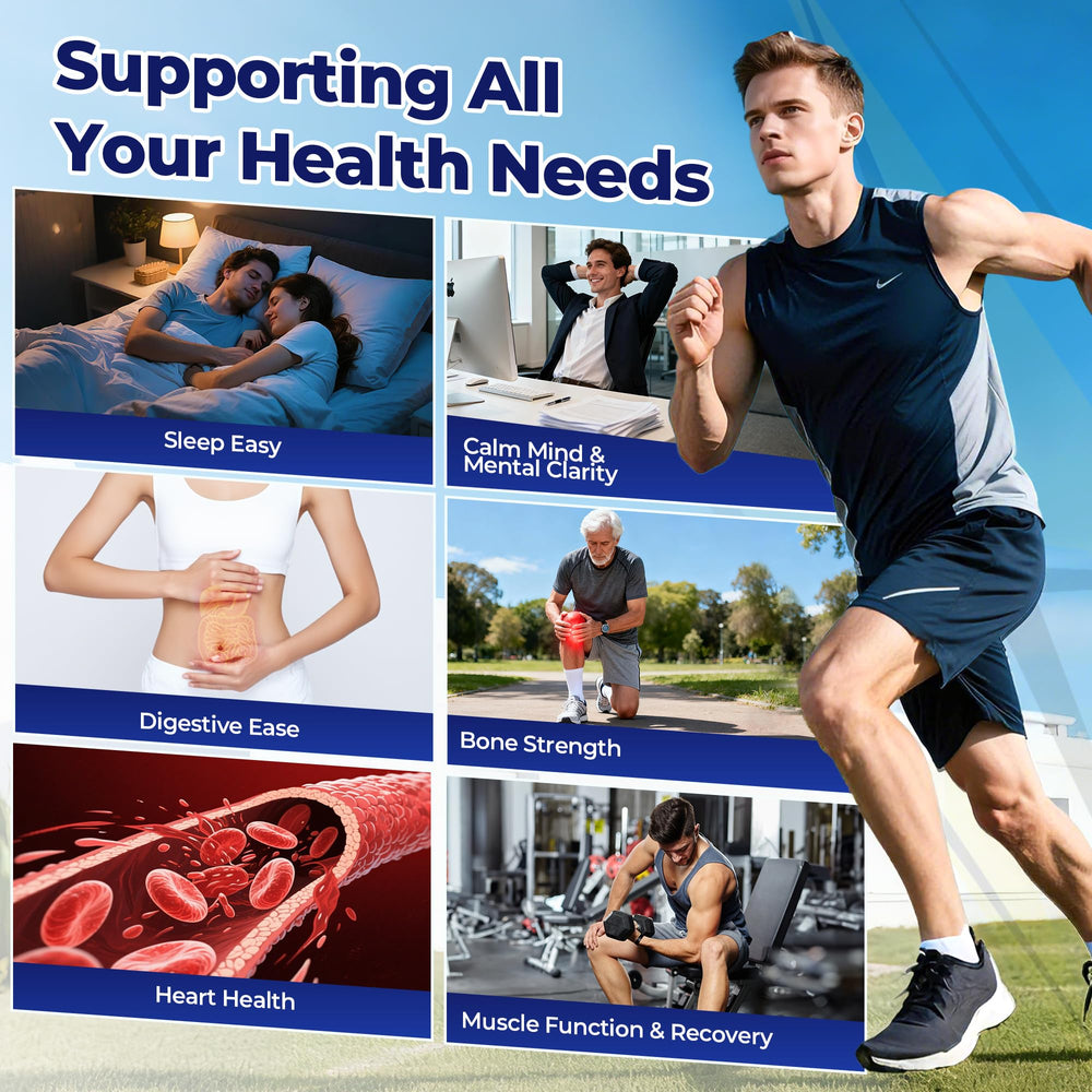 Close-up of capsules highlighting 12 forms for comprehensive muscle and nerve support.