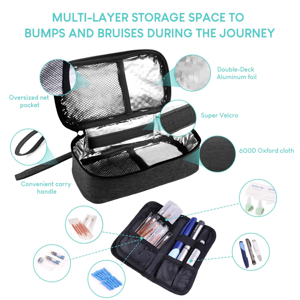 Vcspenkr insulin cooler travel case open top for easy access.