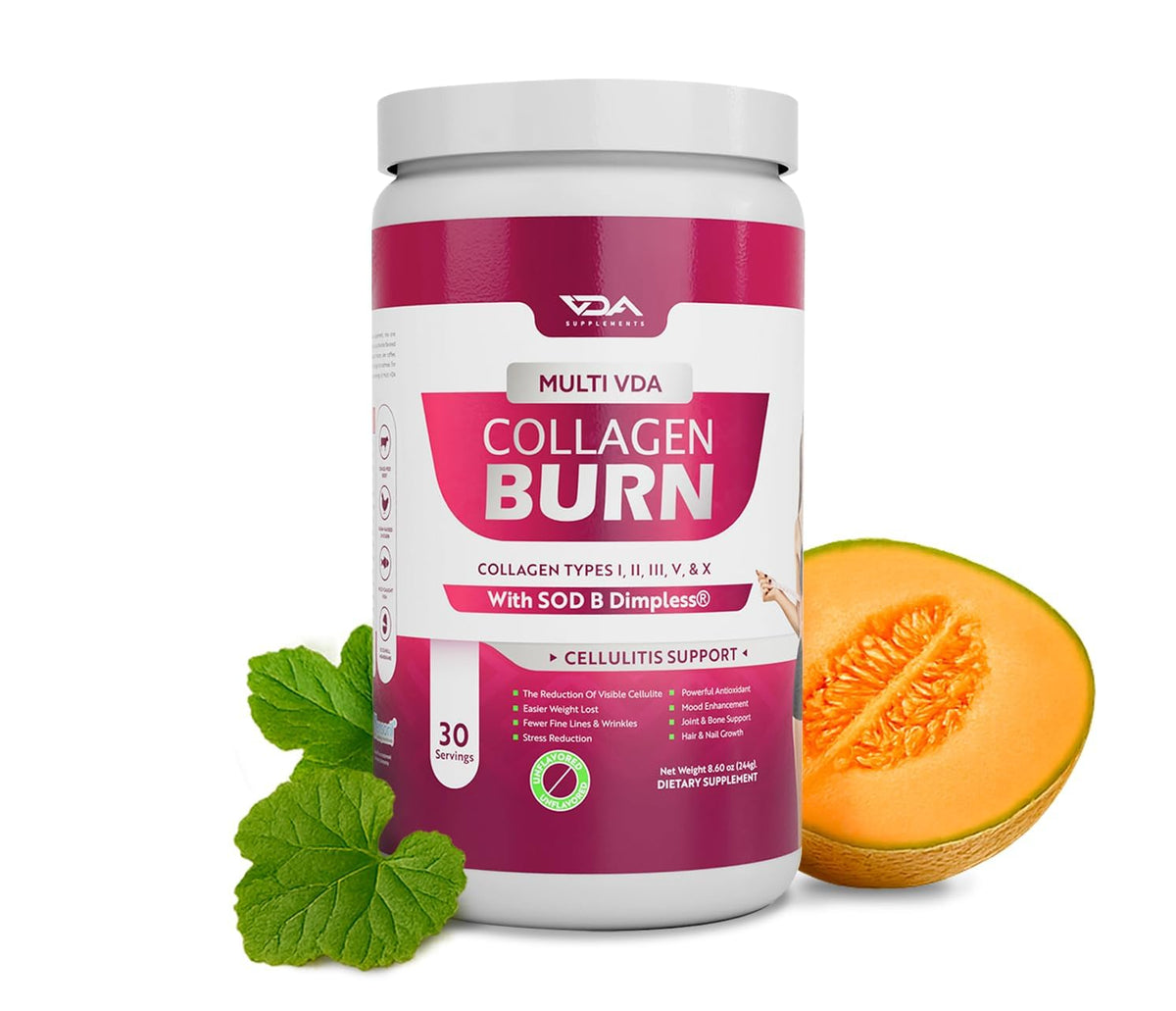 VDA Supplements Multi VDA Collagen Burn bottle for flavorless daily mixing