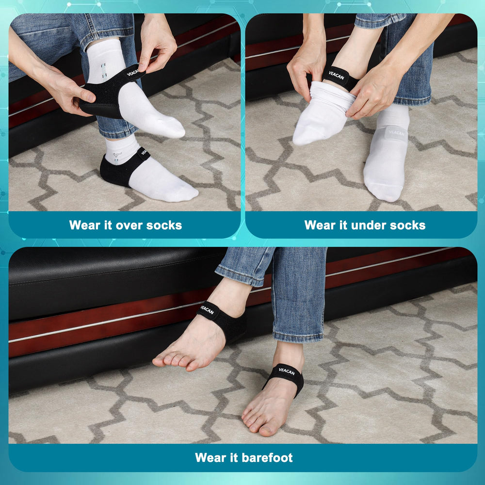 VEACAN three-layer design cushions heels with silicone core and protective layers