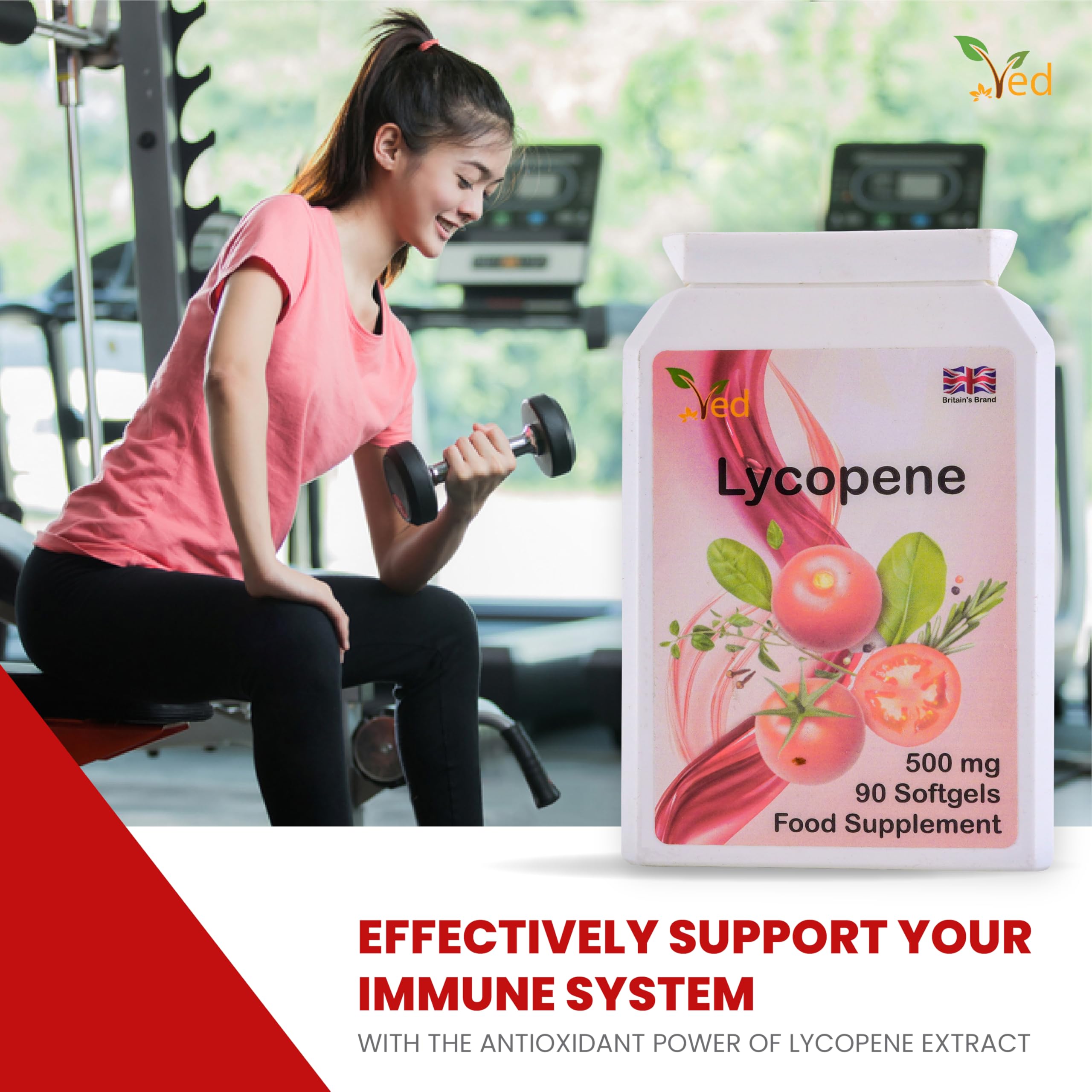 Ved Lycopene 500 mg softgel being taken as part of a daily routine