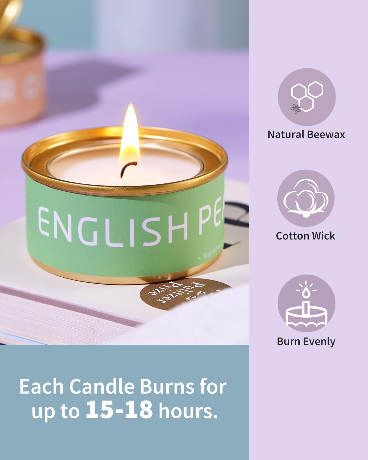 VEDA TINDA SCENT beeswax candle tin for clean burn