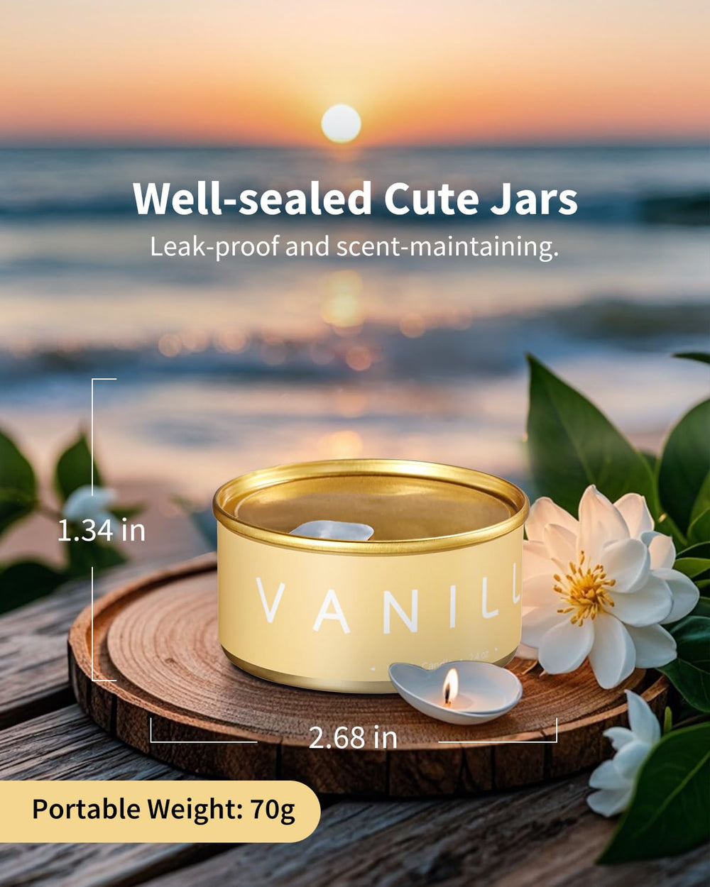VEDA TINDA SCENT vanilla jasmine sambac candle for romantic ambiance