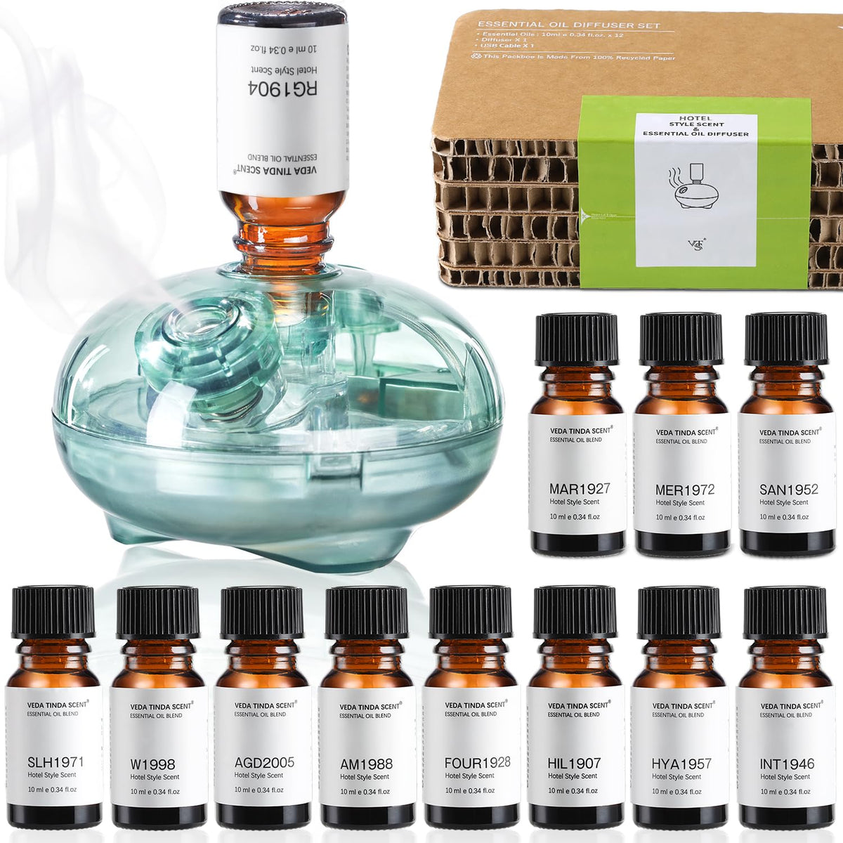 VEDA TINDA SCENT waterless diffuser shown in a modern living space