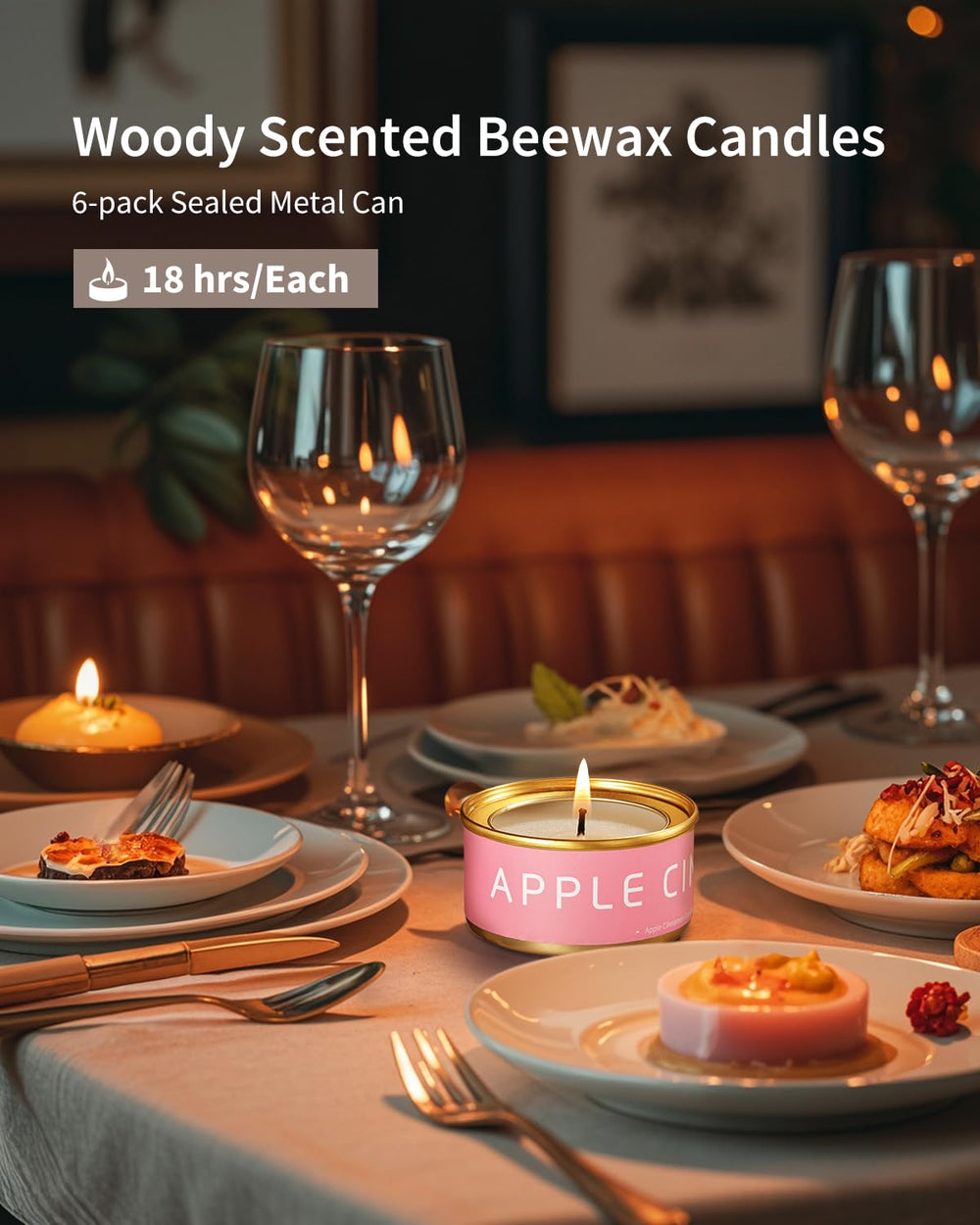 Veda Tinda Scent woodsy collection candles create warm ambiance for fall and winter.