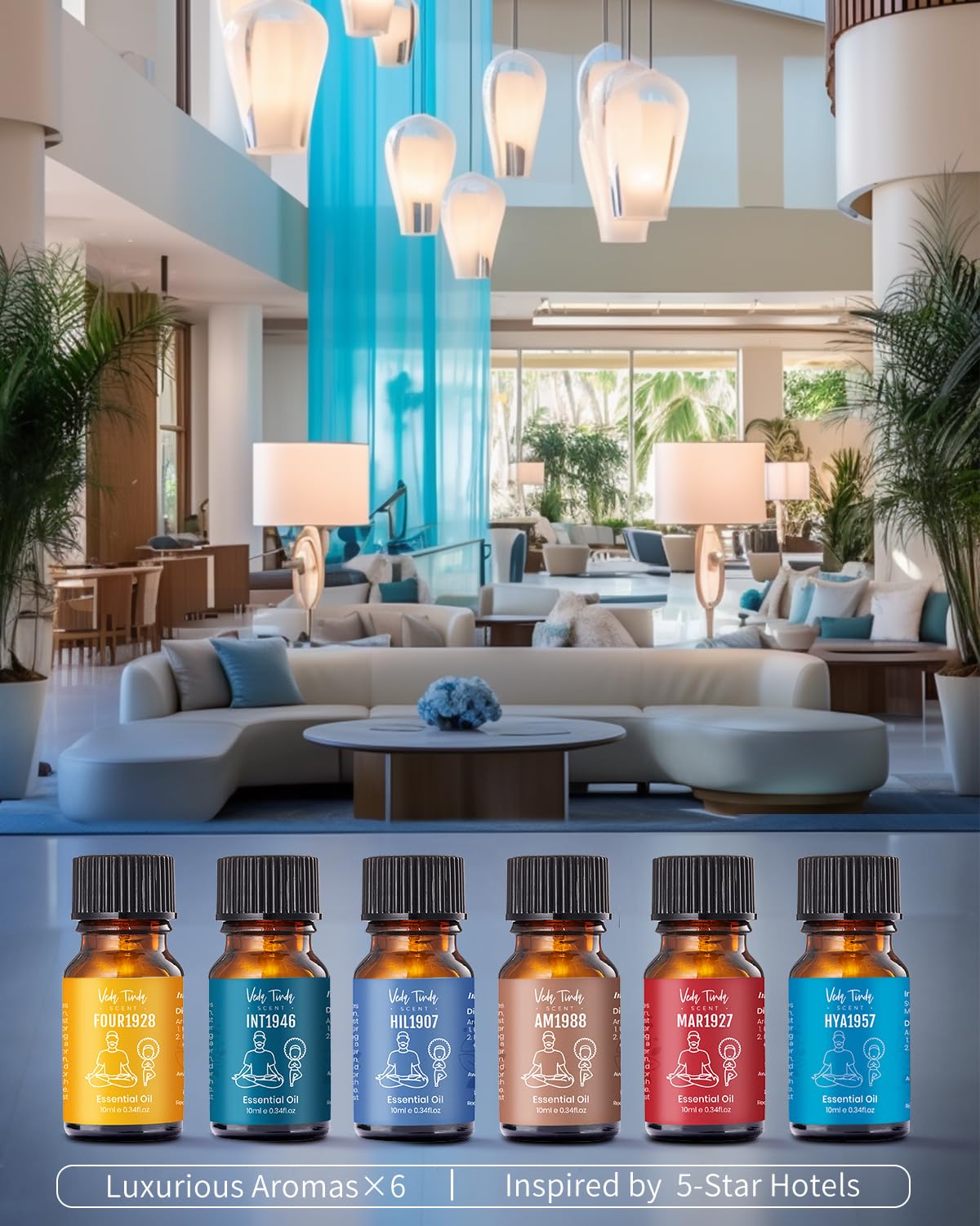 Gift-ready packaging visuals for VEDA TINDA SCENT hotel-inspired set