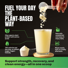 VEDGE smooth-texture shake poured in a glass demonstrates easy mixing.