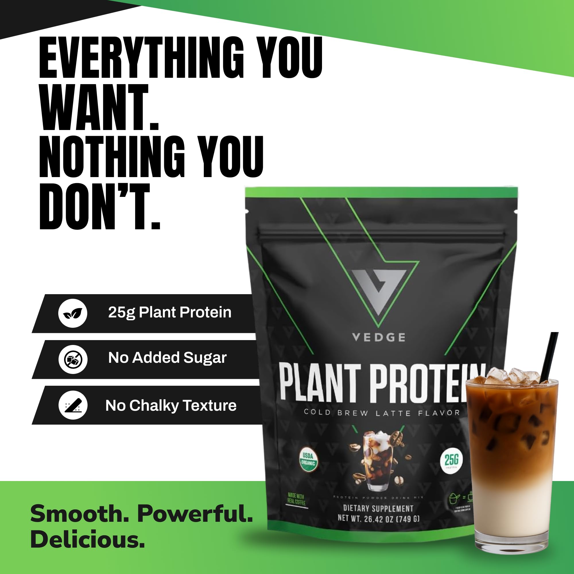 VEDGE vegan protein blend pea-pumpkin-sunflower for plant-based nutrition.