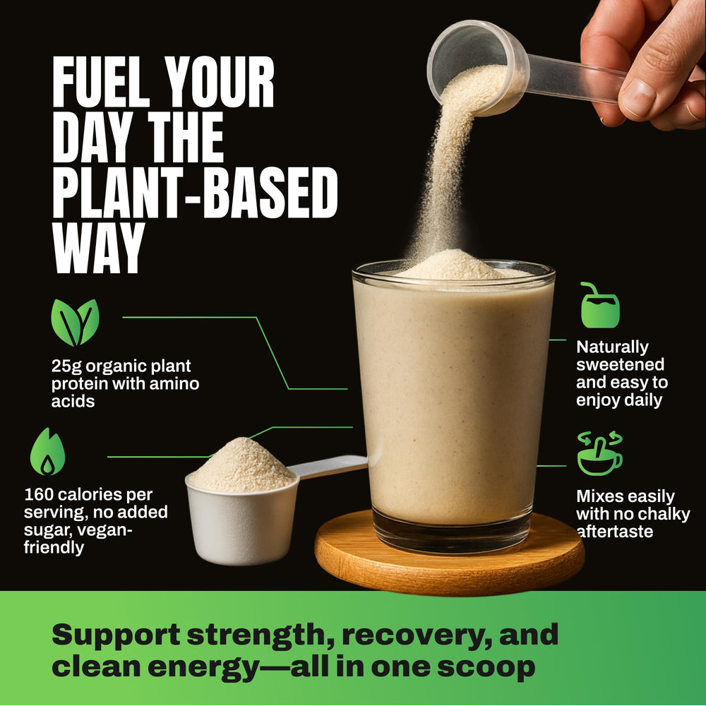 VEDGE vegan protein powder blended smoothie showing creamy texture