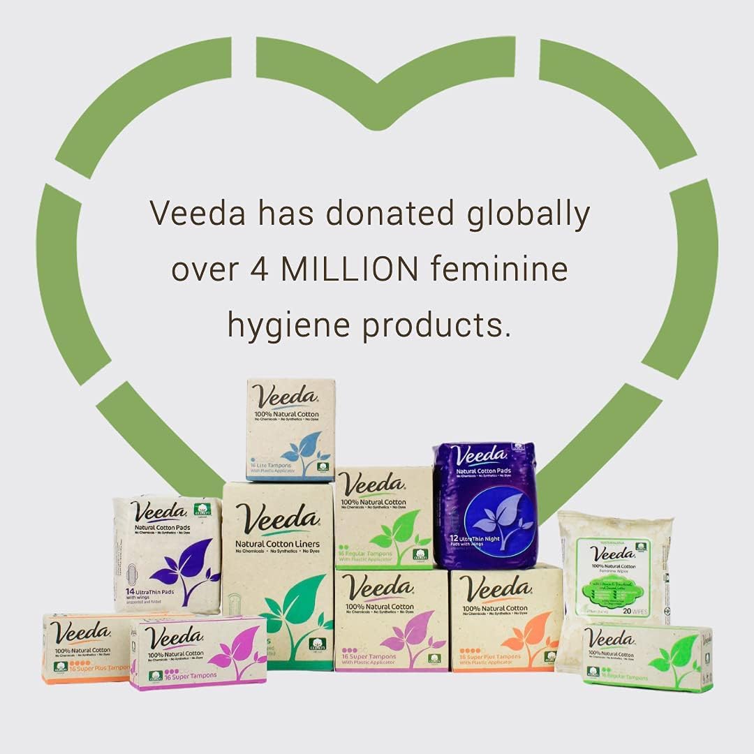 Veeda chlorine-free and toxin-free tampons for a pure cotton feel