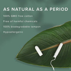 Veeda tampon with natural cotton texture unscented for sensitive skin.