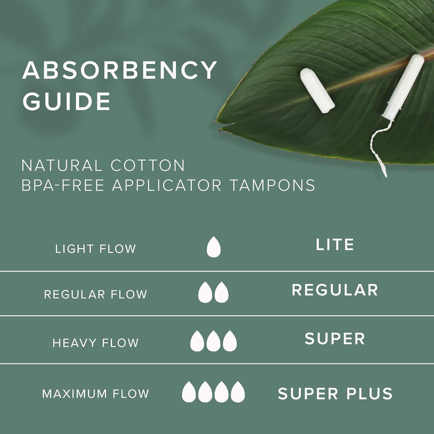 Veeda unscented tampons dermatologically tested for sensitive skin