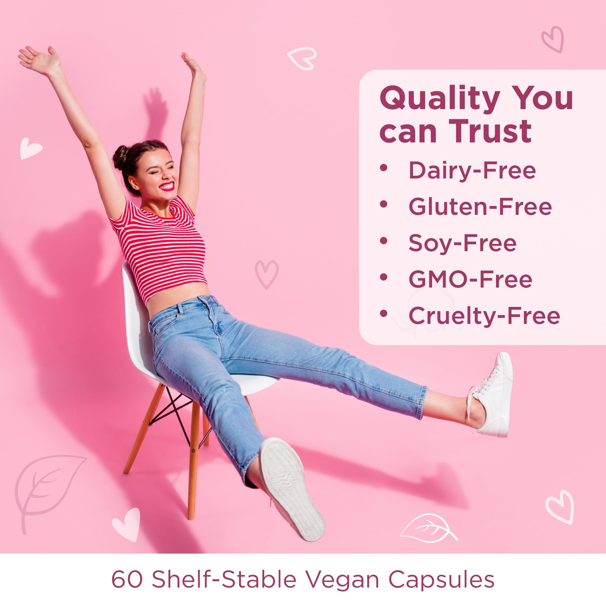 Vegetarian-friendly symbol on VeeBiotics packaging.