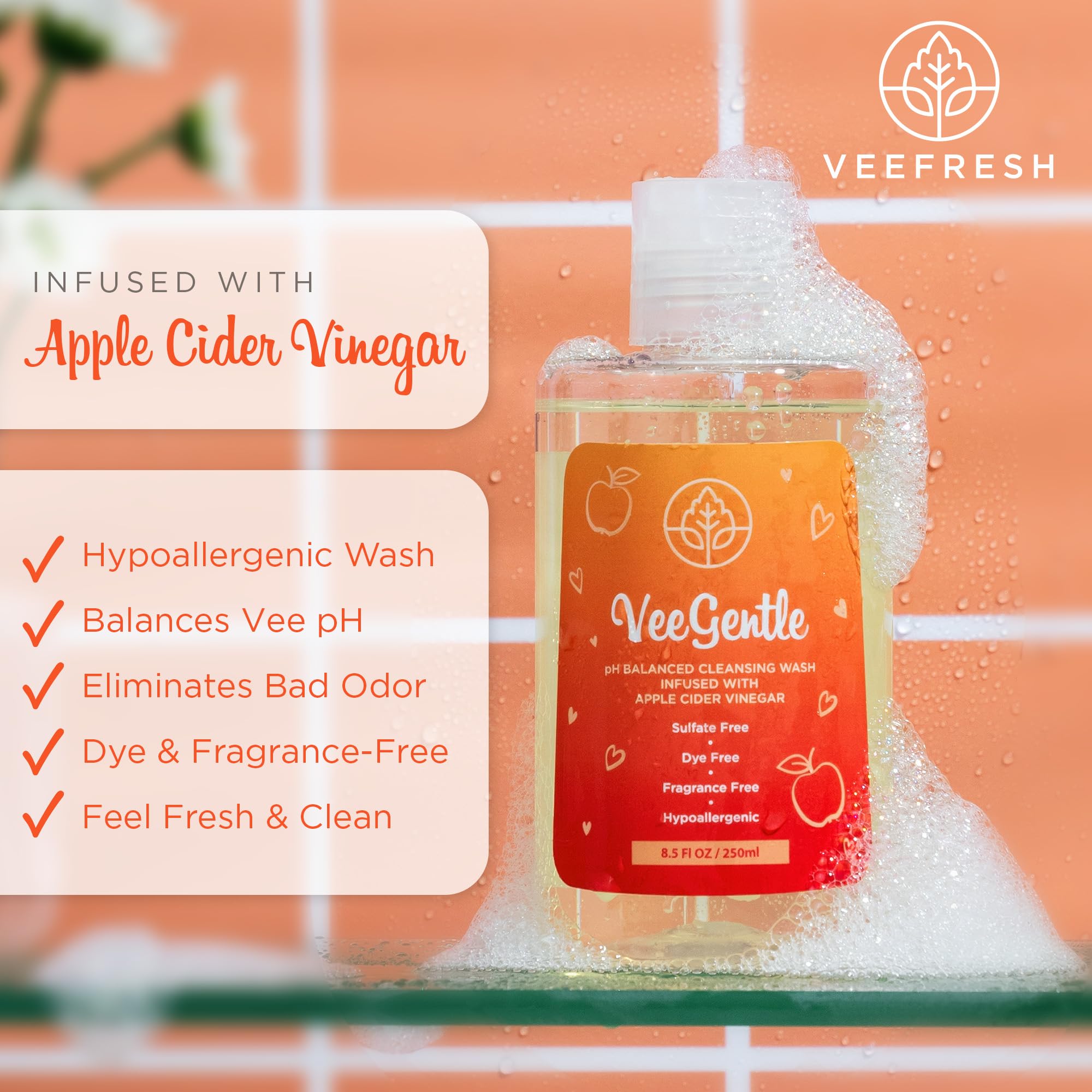 Bottle emphasizes apple cider vinegar boost for balanced pH.