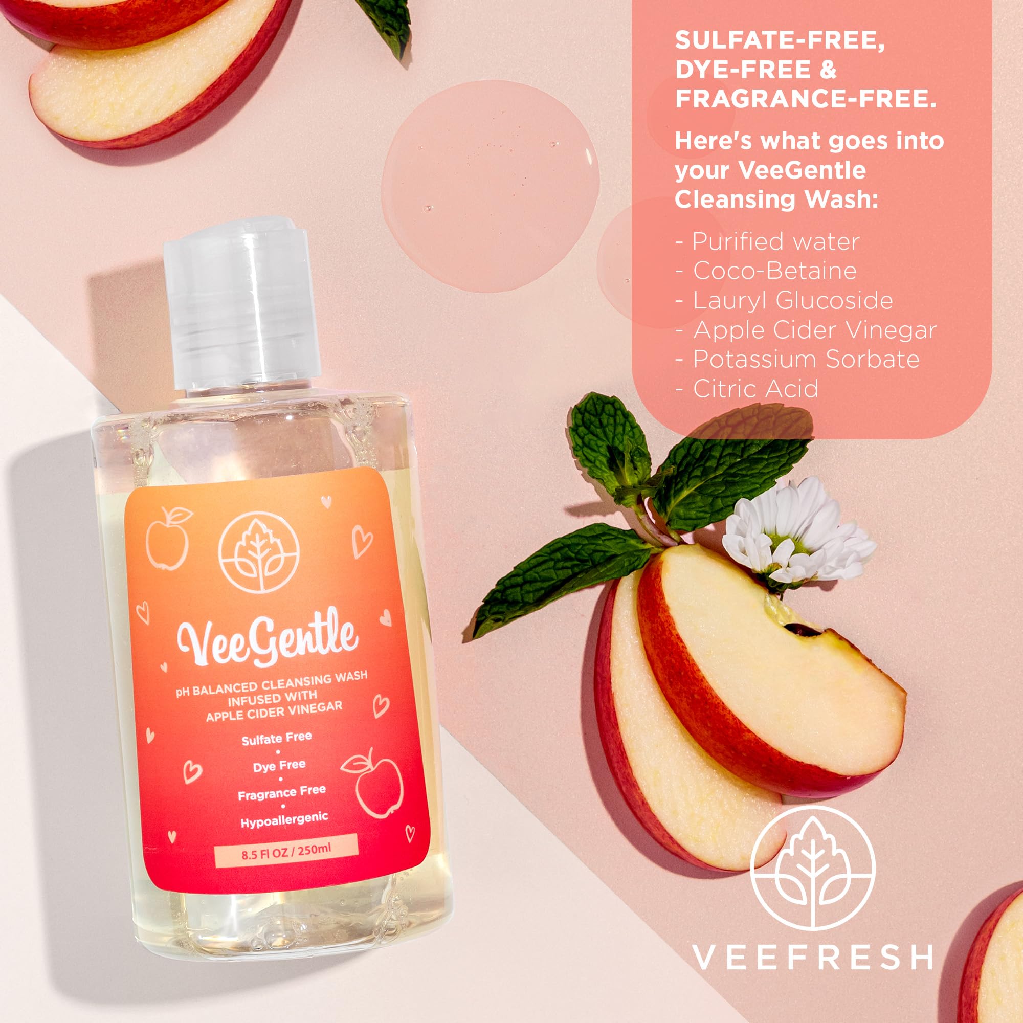 Soft, hydrated skin after using VeeGentle daily care.