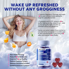 VEETAGYO ingredients gummies label — shows 5-HTP, L-Theanine, Magnesium Glycinate, and GABA.