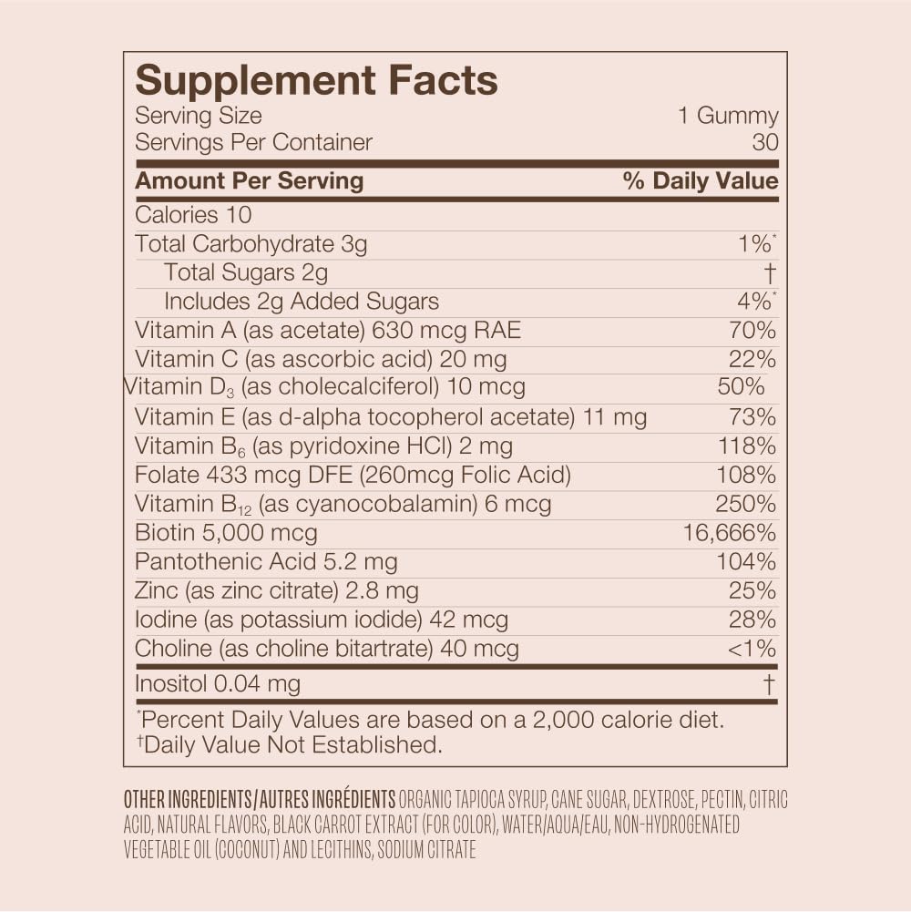 Strawberry flavored VEGAMOUR GRO Biotin Gummies showing tasty texture for daily routine.
