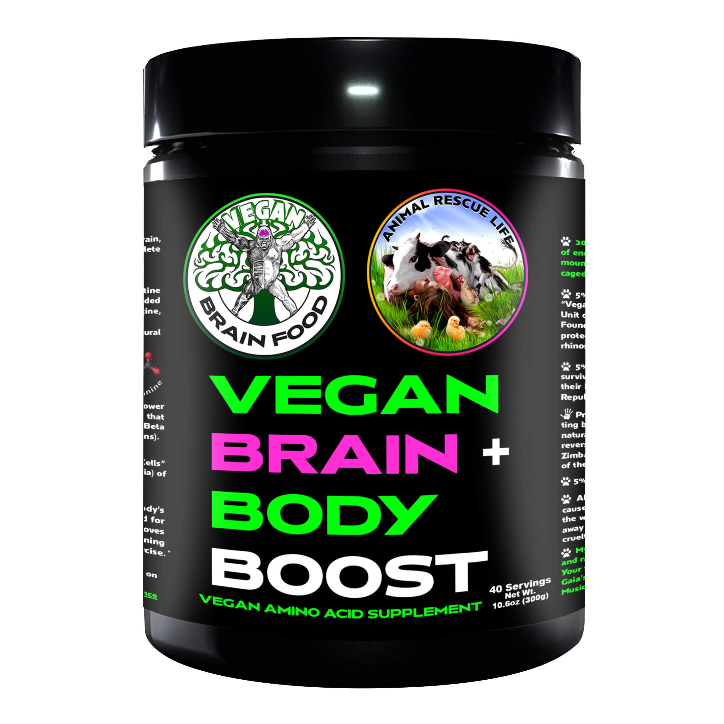 Vegan Brain Food bottle pour shows easy daily use for brain and body support.