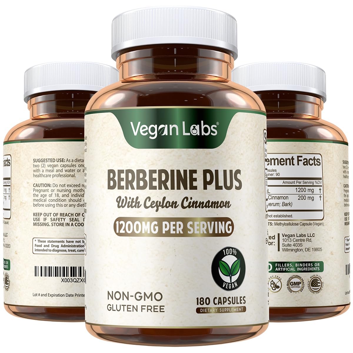 Vegan Labs Berberine Cinnamon bottle ready for daily wellness routine