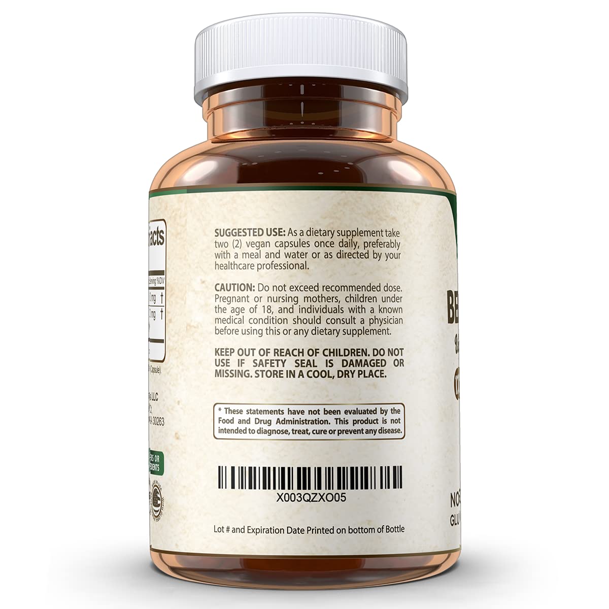 Close-up of ingredients showing berberine and cinnamon blend