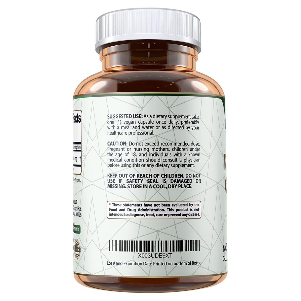 Vegan Labs R-Lipoic Acid 300MG ingredients list emphasizes vegan-friendly components