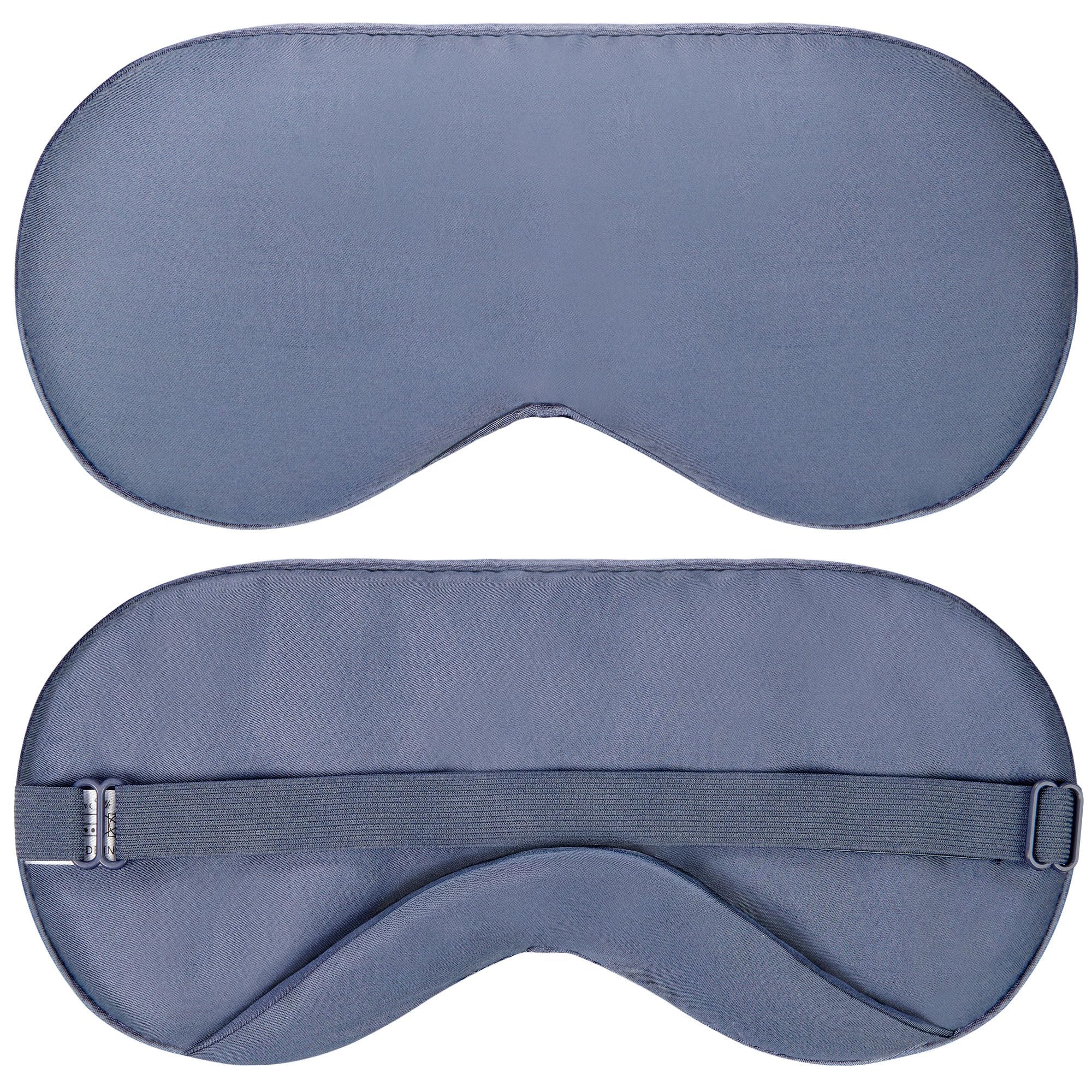 Vegan Silk sleep mask navy gray with adjustable strap for a secure fit.