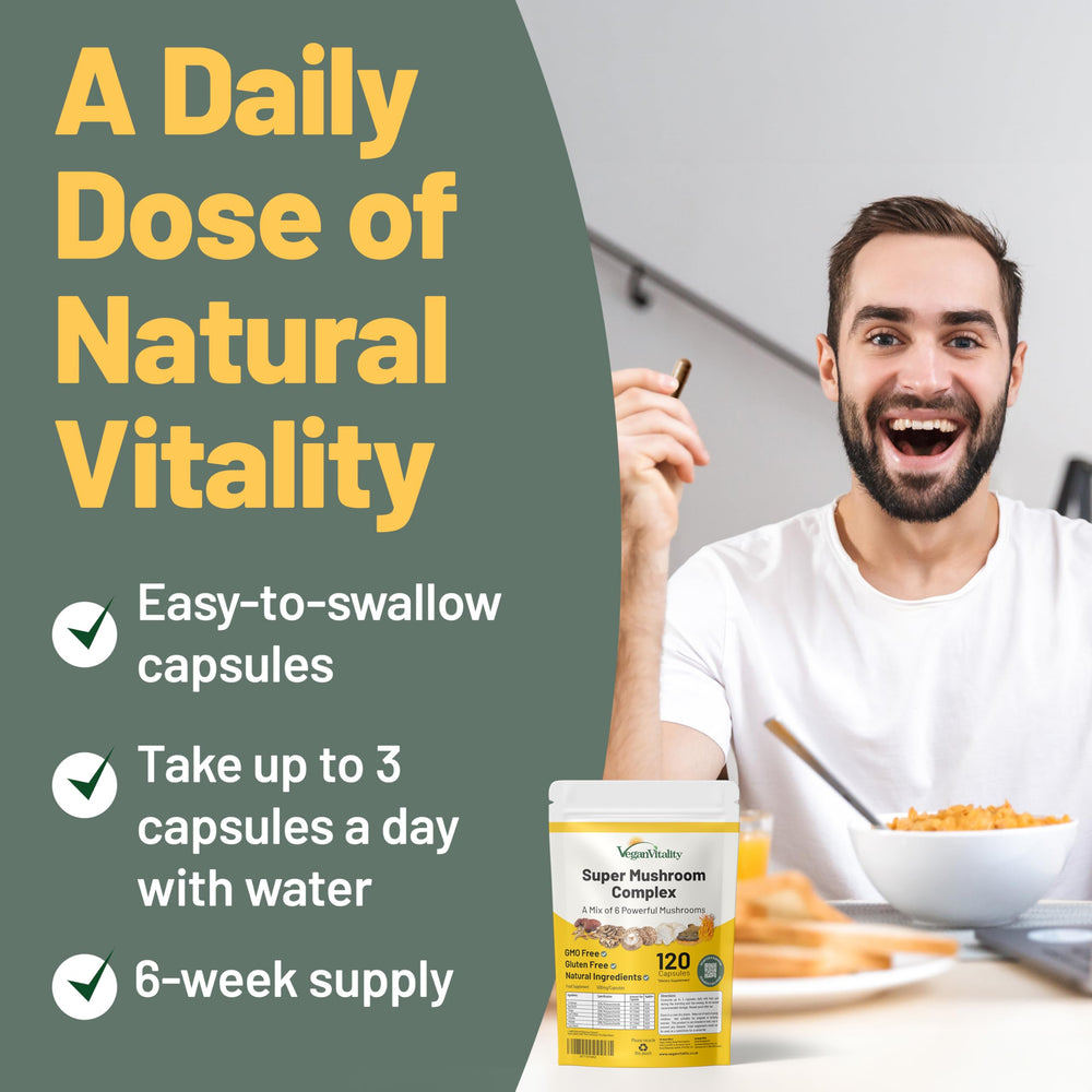 Gluten-free vegan label on Vegan Vitality bottle.