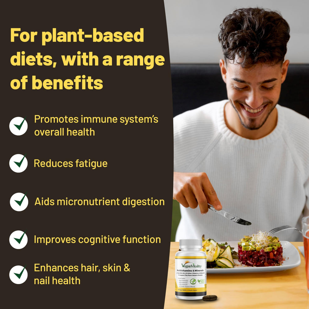 Vegan Vitality label highlights B12, D3, K2 and 20 nutrients