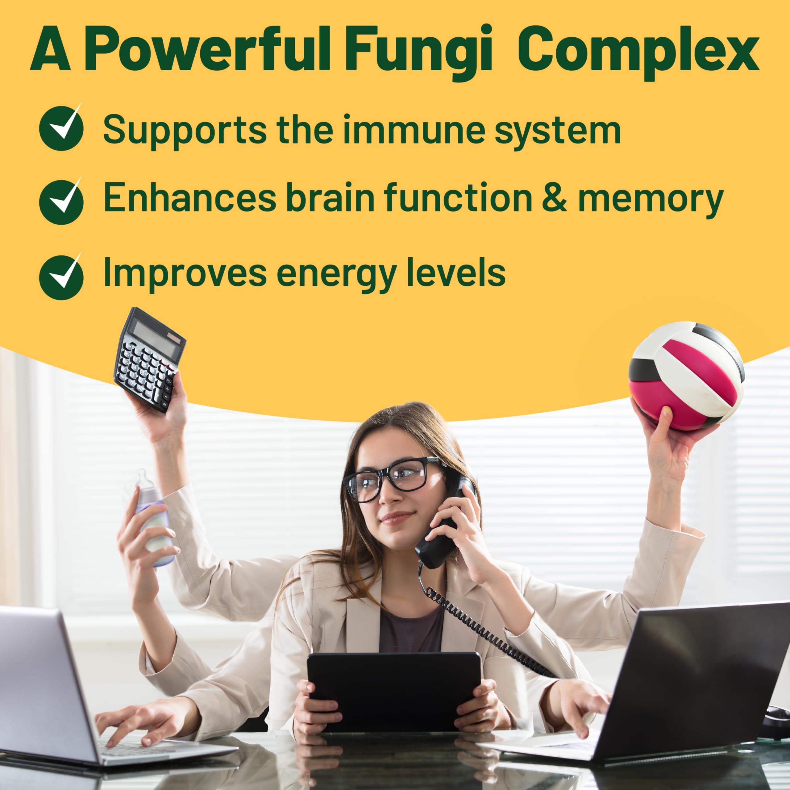 Reishi mushroom feature within Vegan Vitality complex.