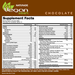 Nutrition panel for Vegansmart Naturade chocolate shows essential vitamins and minerals.