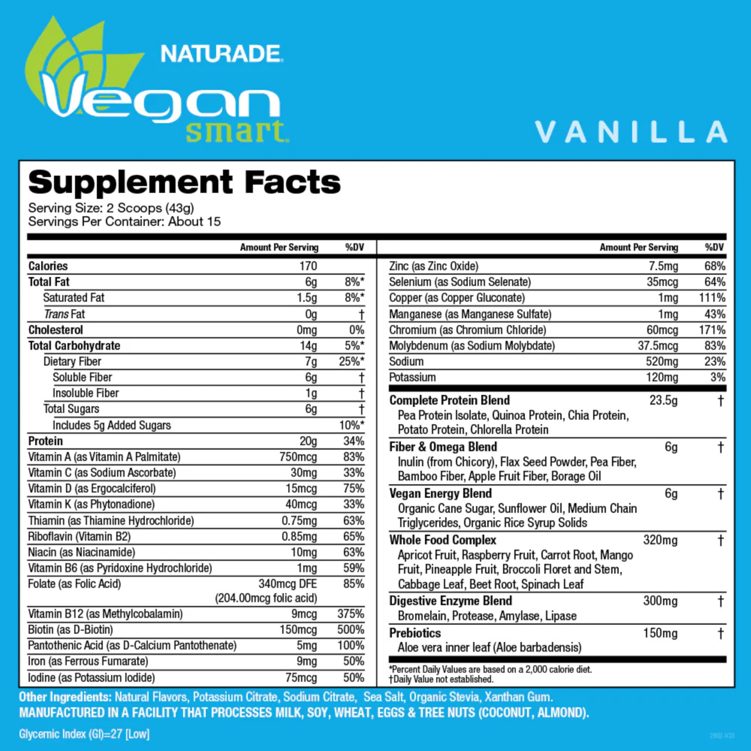 Vegansmart Naturade scoop demonstrates easy portioning for balanced protein intake.