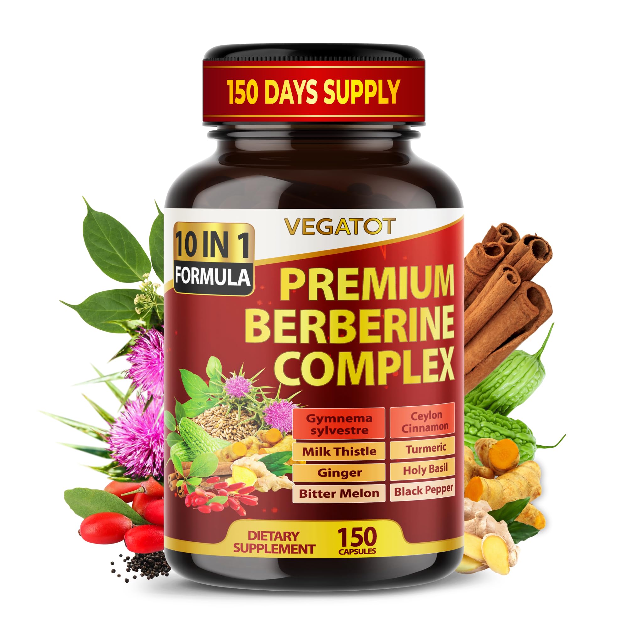 VEGATOT GlucoSavior berberine capsules for daily wellness and energy