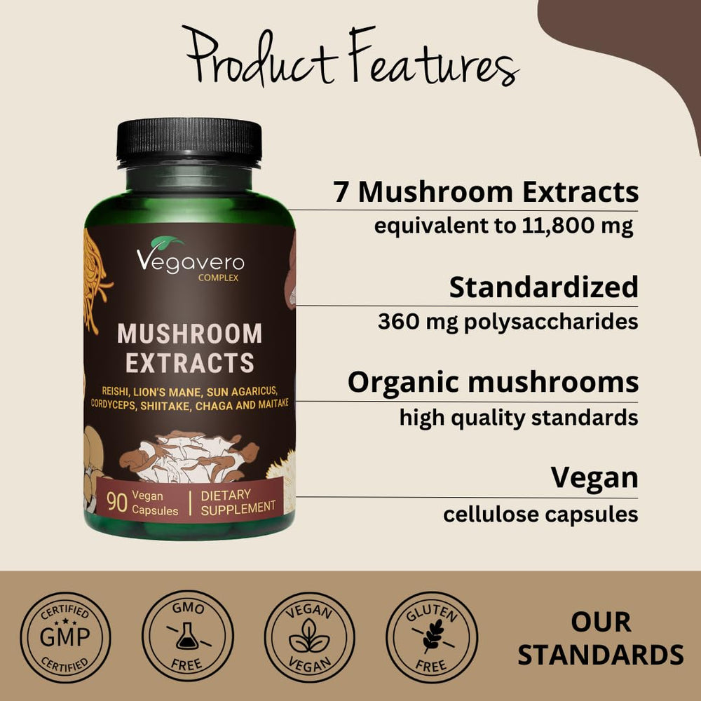Vegavero packaging emphasizes organic cultivation and vegan capsule formula.