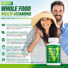 VEGEPOWER multivitamin with organic fruits and vegetables detail emphasizes whole-food nutrition