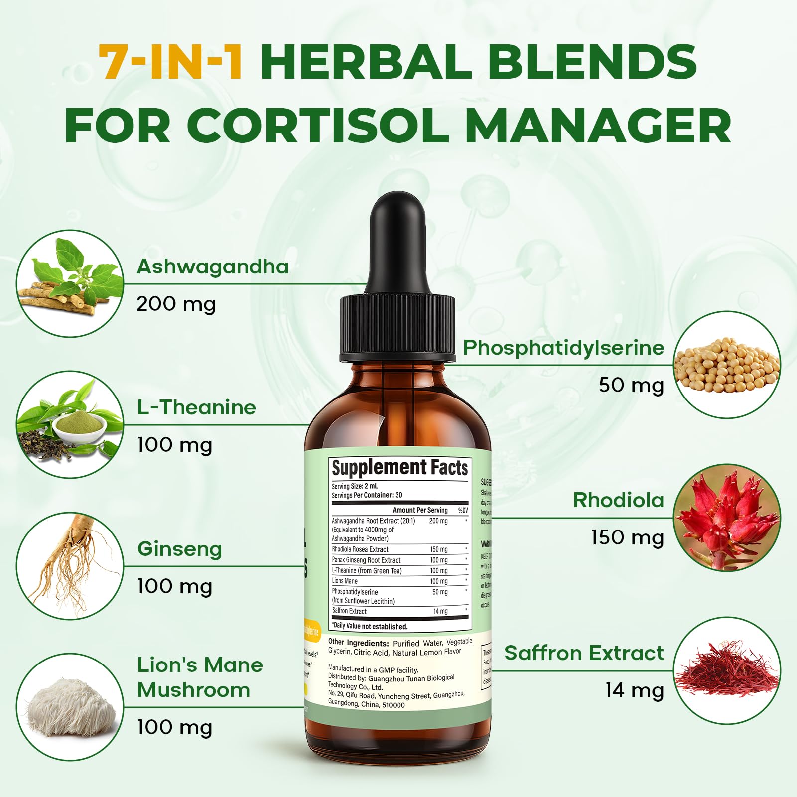 VEGETUSMAX Ashwagandha-Rhodiola-L-Theanine ingredients close-up for balanced mood.