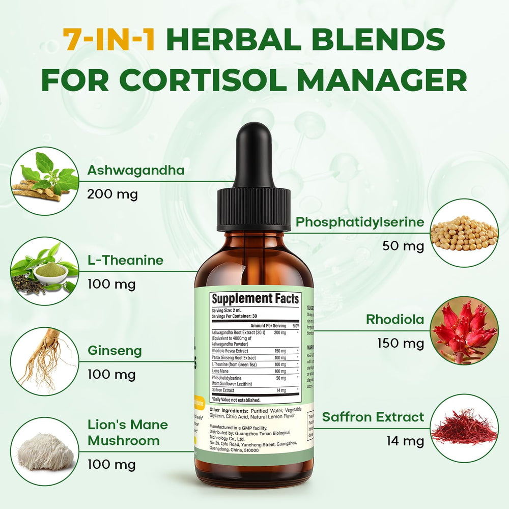 VEGETUSMAX Ashwagandha-Rhodiola-L-Theanine ingredients close-up for balanced mood.