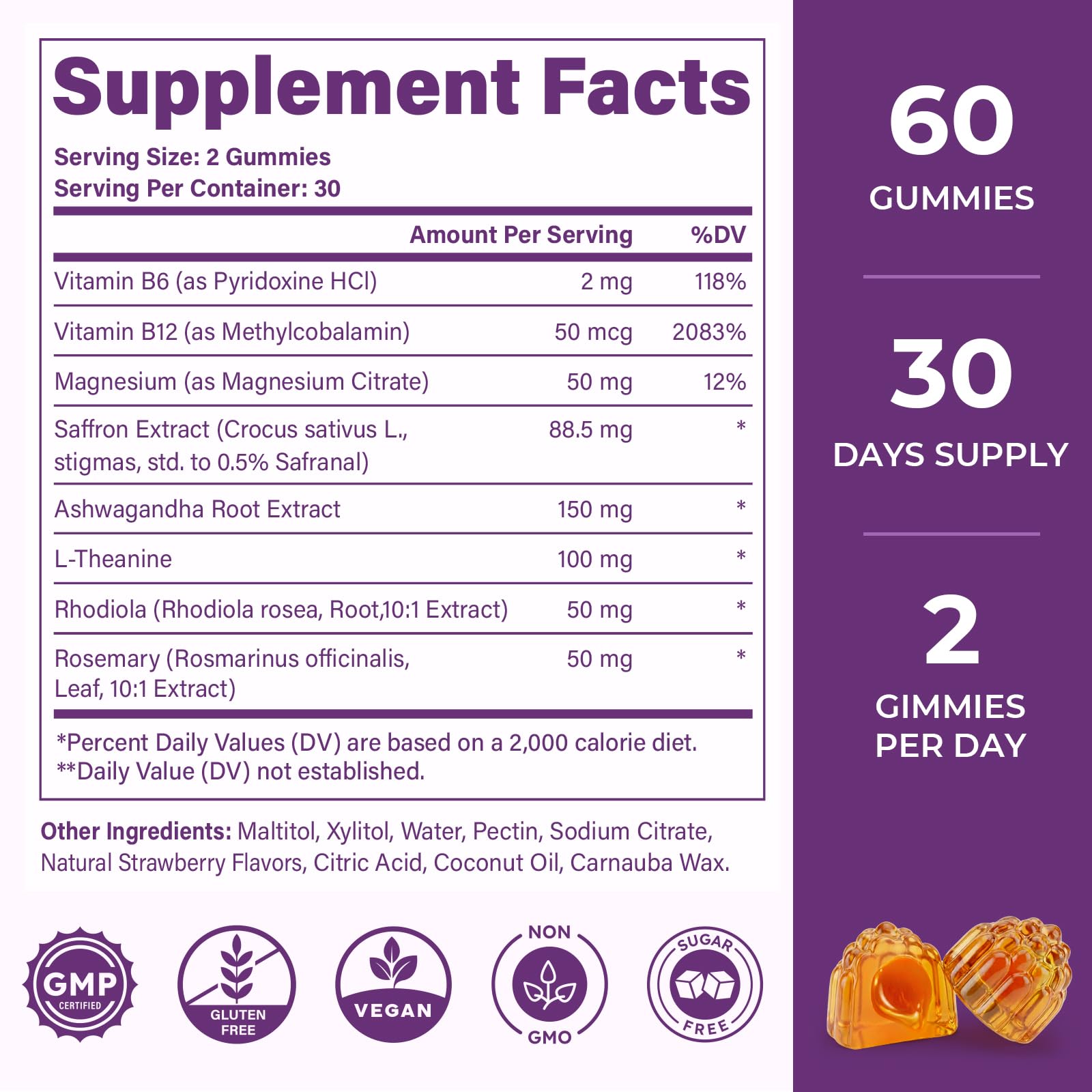 VEGETUSMAX saffron gummies hand-take shows convenient daily ritual.