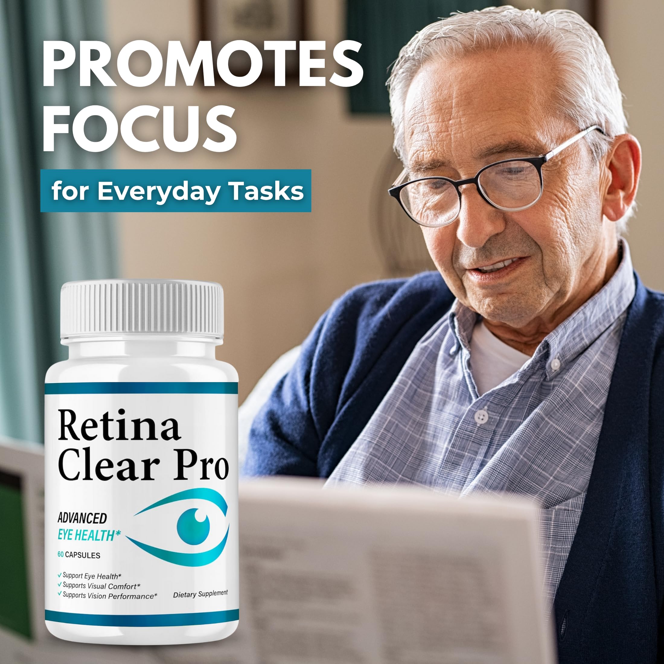 VegHerbs Retina Clear Pro bottle back with ingredient list for informed use.