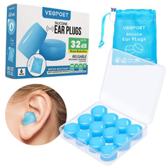 Tapones Vegpoet para dormir, silicona moldeable, ajuste cómodo y reutilizable.