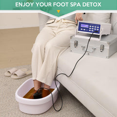 Veicomtech detox machine side view showing slim footprint for home use