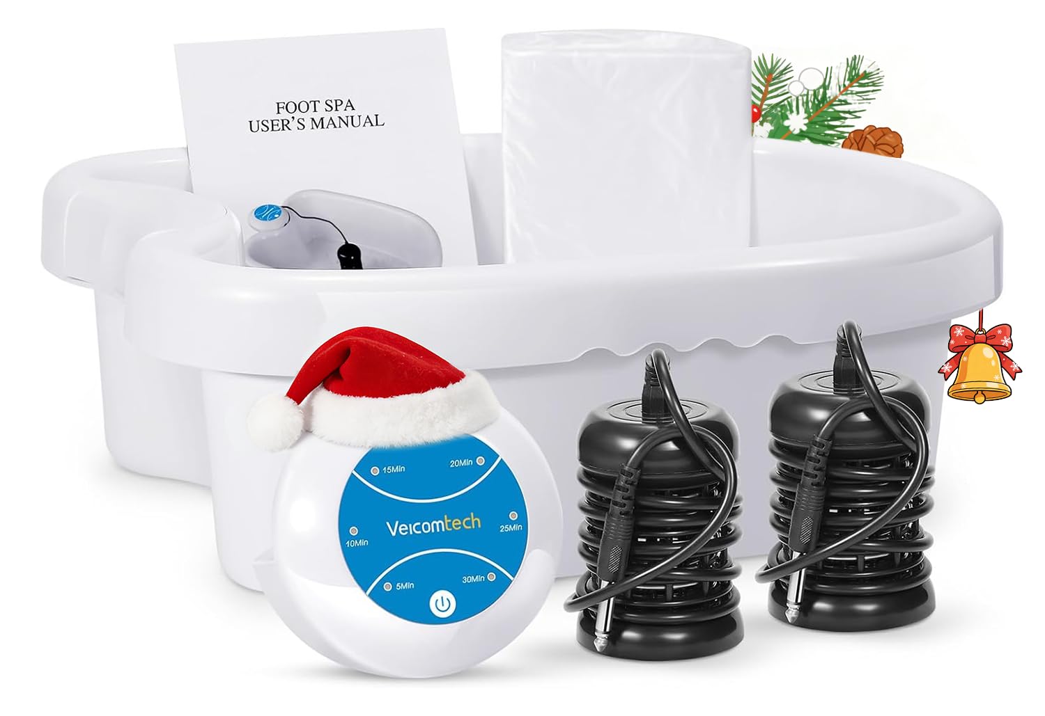 Veicomtech Ionic Foot Bath front view for home spa use and relaxation.