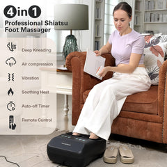 Veicomtech Shiatsu Foot Massager heat function provides comforting warmth.