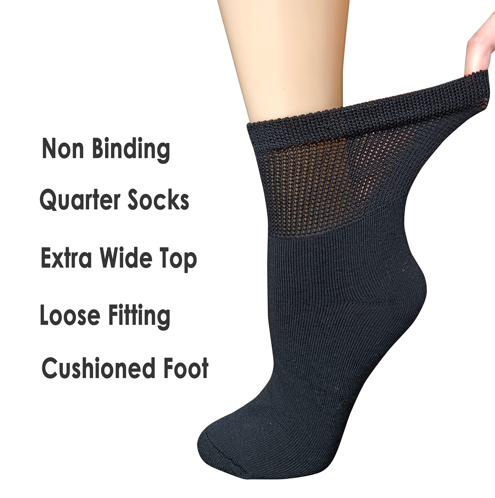 VEIGIKE diabetic socks offer loose fit and moisture wicking for all-day comfort.
