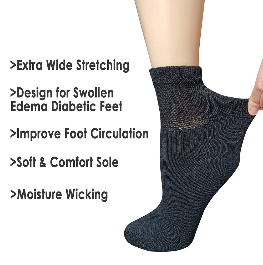 VEIGIKE cushioned-foot diabetic socks reduce irritation with soft foot bed.