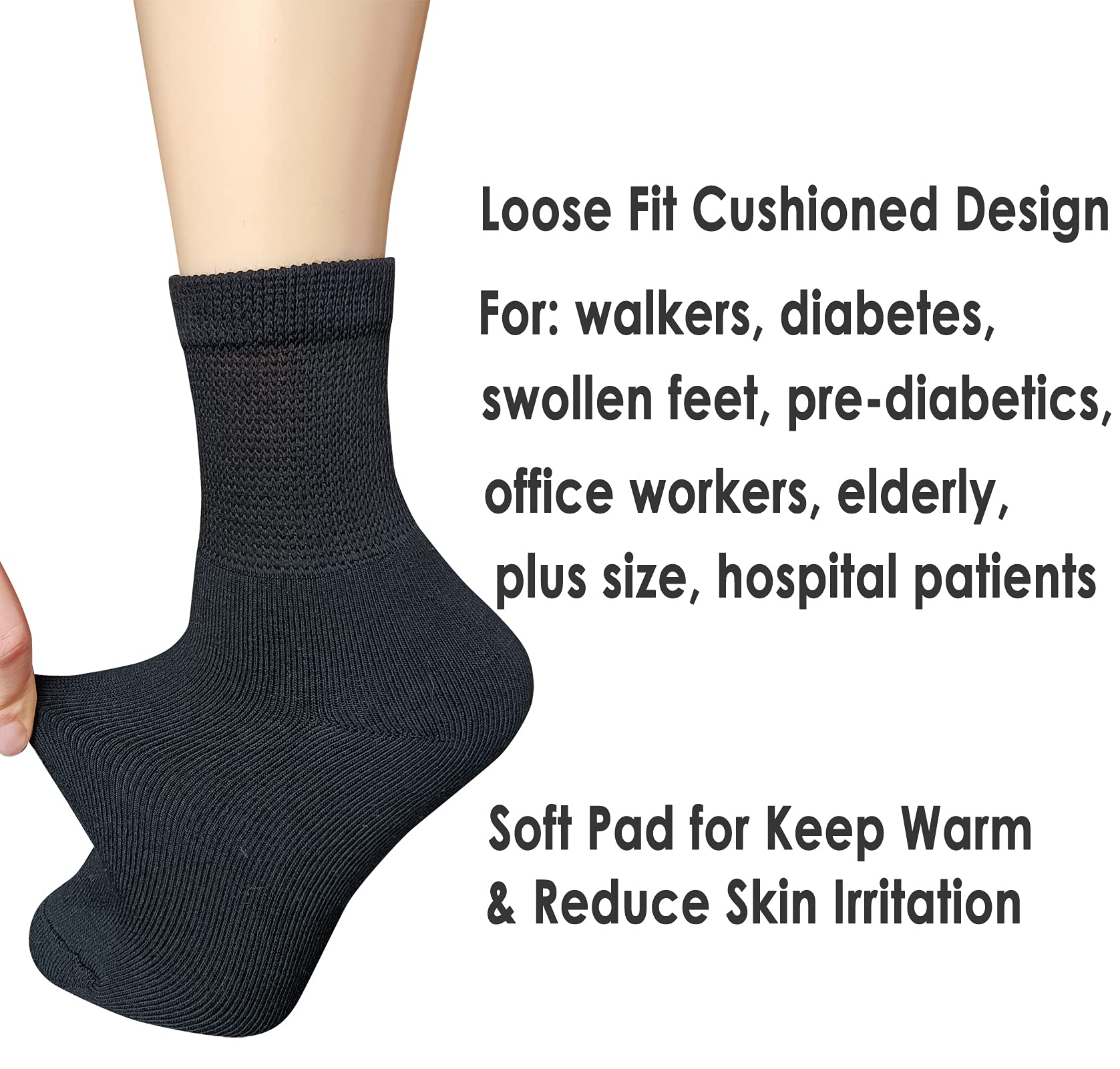 VEIGIKE wide-foot socks designed for sensitive feet and edema comfort.
