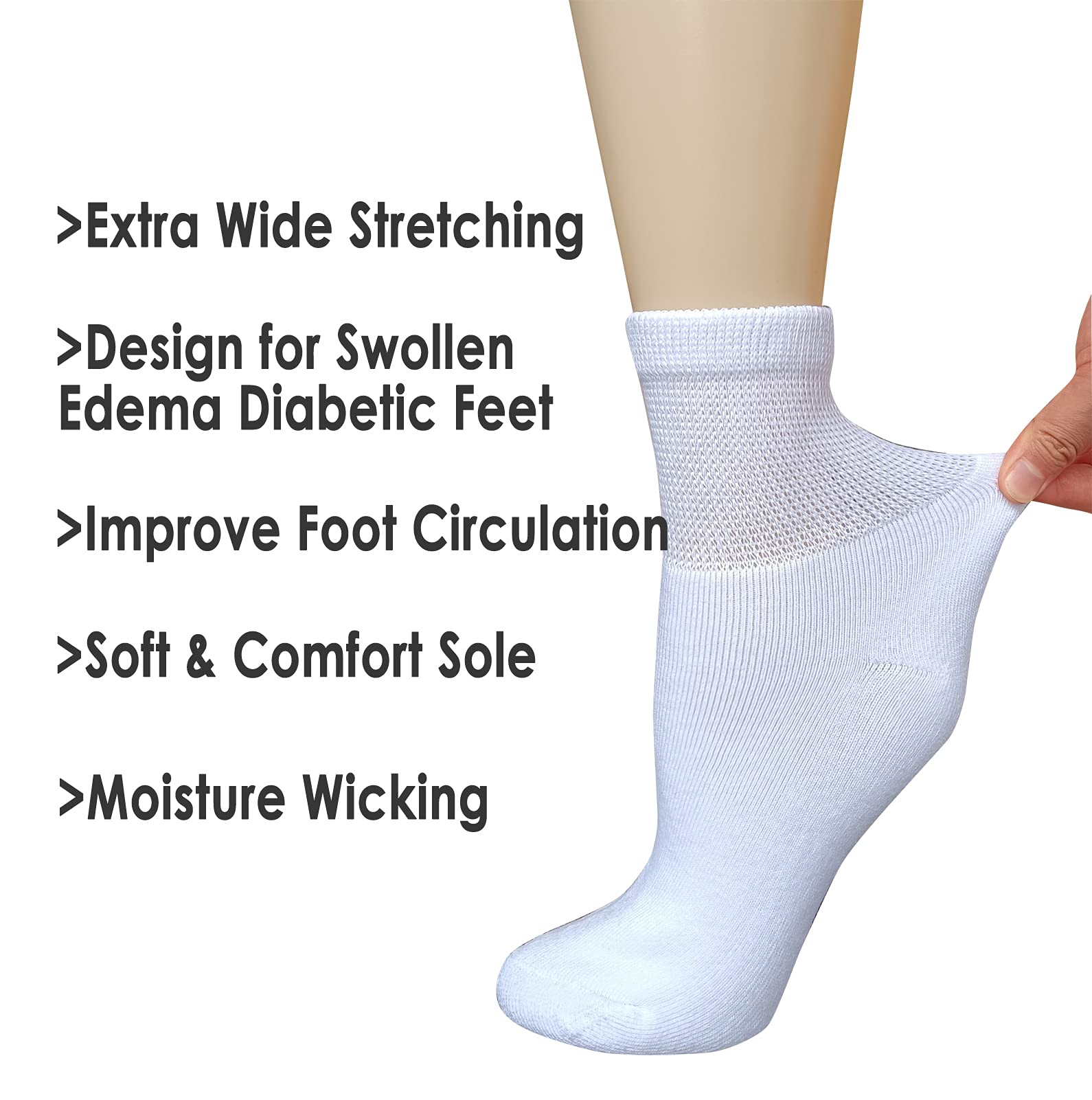 VEIGIKE quarter-ankle length socks provide comfortable ankle coverage.